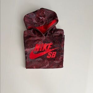 Nike Red Pullover Hoodie with Camouflage Pattern